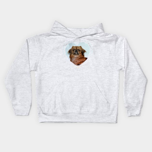 Cute Pekingese dog Kids Hoodie by Nartissima